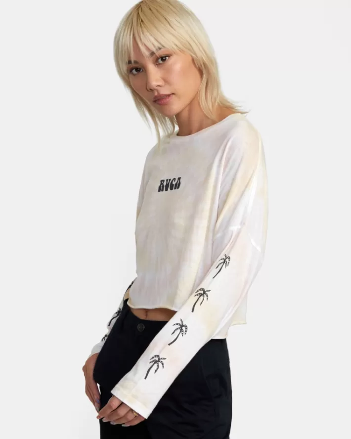 RVCA Camisetas Gráficas Palms Long Sleeve Tee Feminino | EJYXRL-958<MULHER Camisetas Gráficas
