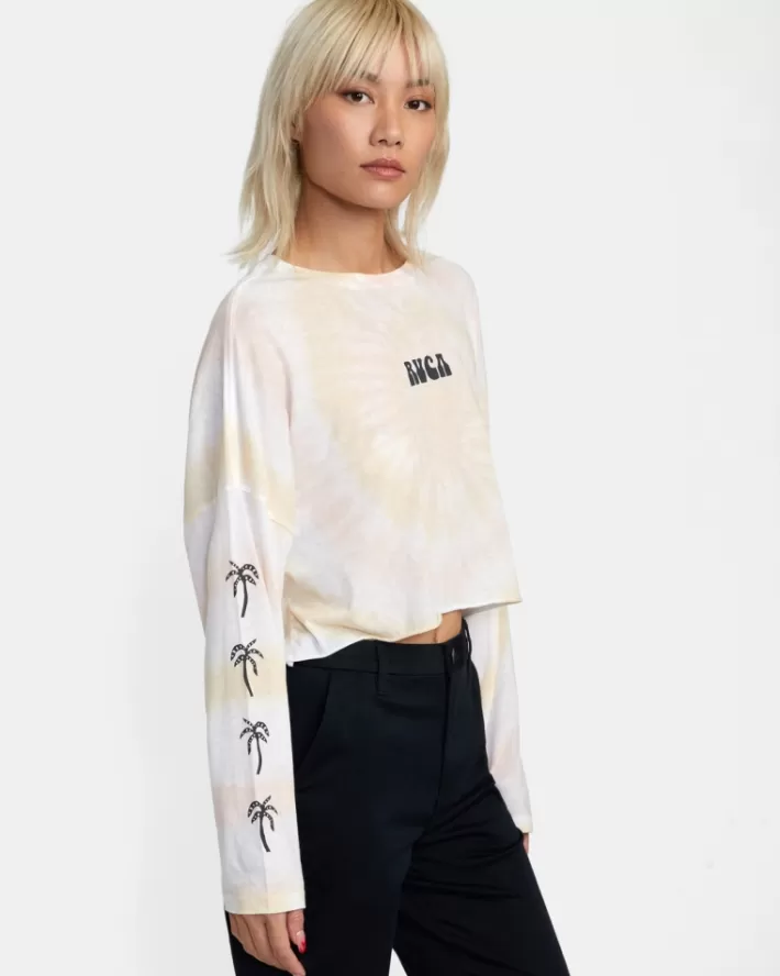 RVCA Camisetas Gráficas Palms Long Sleeve Tee Feminino | EJYXRL-958<MULHER Camisetas Gráficas