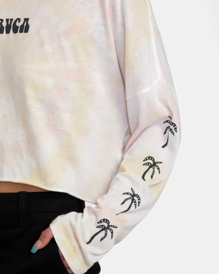 RVCA Camisetas Gráficas Palms Long Sleeve Tee Feminino | EJYXRL-958<MULHER Camisetas Gráficas