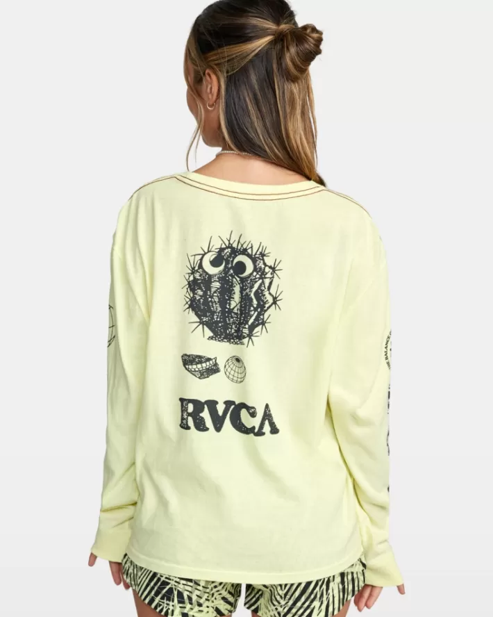 RVCA Camisetas Gráficas Pet Cactus Long Sleeve Tee Feminino | ERJCNZ-619<MULHER Camisetas Gráficas