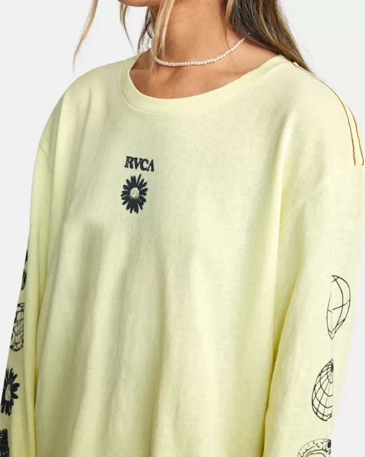 RVCA Camisetas Gráficas Pet Cactus Long Sleeve Tee Feminino | ERJCNZ-619<MULHER Camisetas Gráficas
