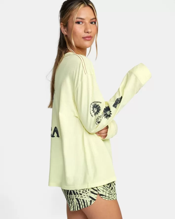 RVCA Camisetas Gráficas Pet Cactus Long Sleeve Tee Feminino | ERJCNZ-619<MULHER Camisetas Gráficas