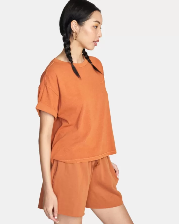 RVCA Camisetas Gráficas Ptc Roll It Embroidered Tee Feminino | YALBTN-627<MULHER Camisetas Gráficas
