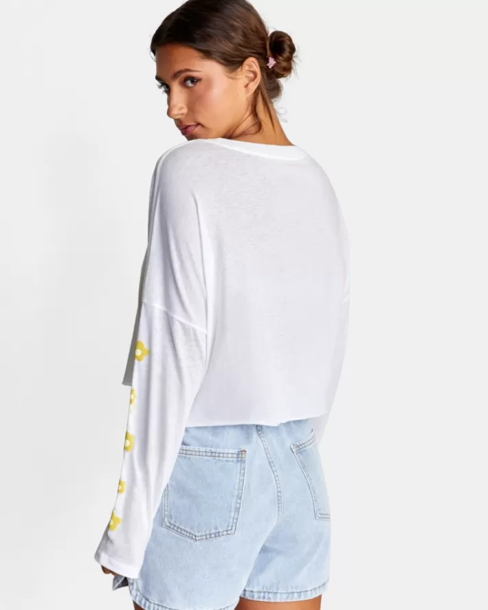 RVCA Camisetas Gráficas Retro Puff Long Sleeve Tee Feminino | BLUQJI-907<MULHER Camisetas Gráficas