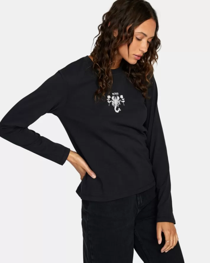 RVCA Camisetas Gráficas Romance Long Sleeve Tee Feminino | IRGWTN-587<MULHER Camisetas Gráficas