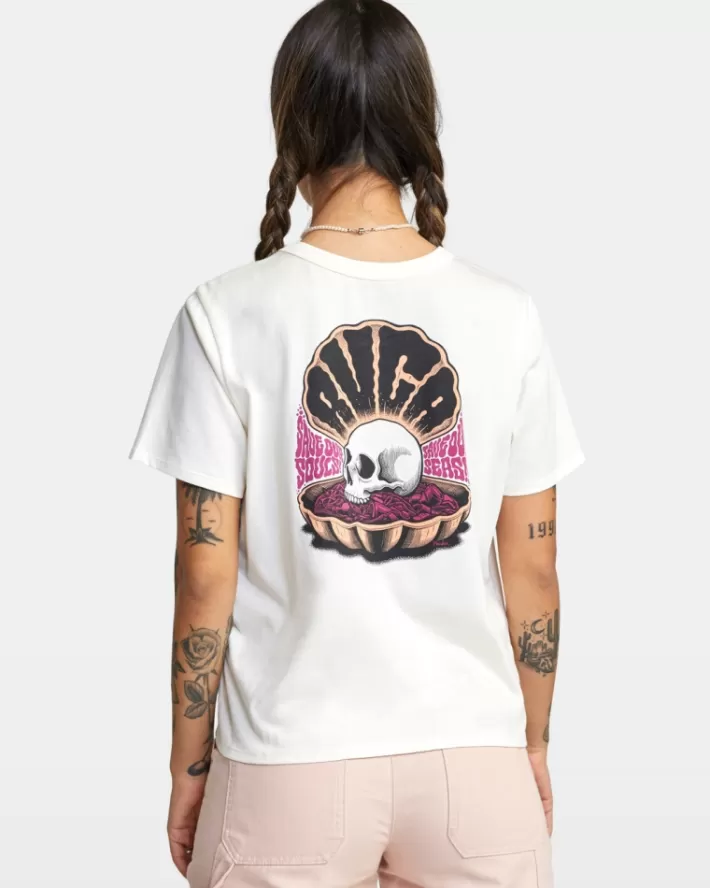 RVCA Camisetas Gráficas Save Our Souls Crop Tee Feminino | TDUJBK-895<MULHER Camisetas Gráficas