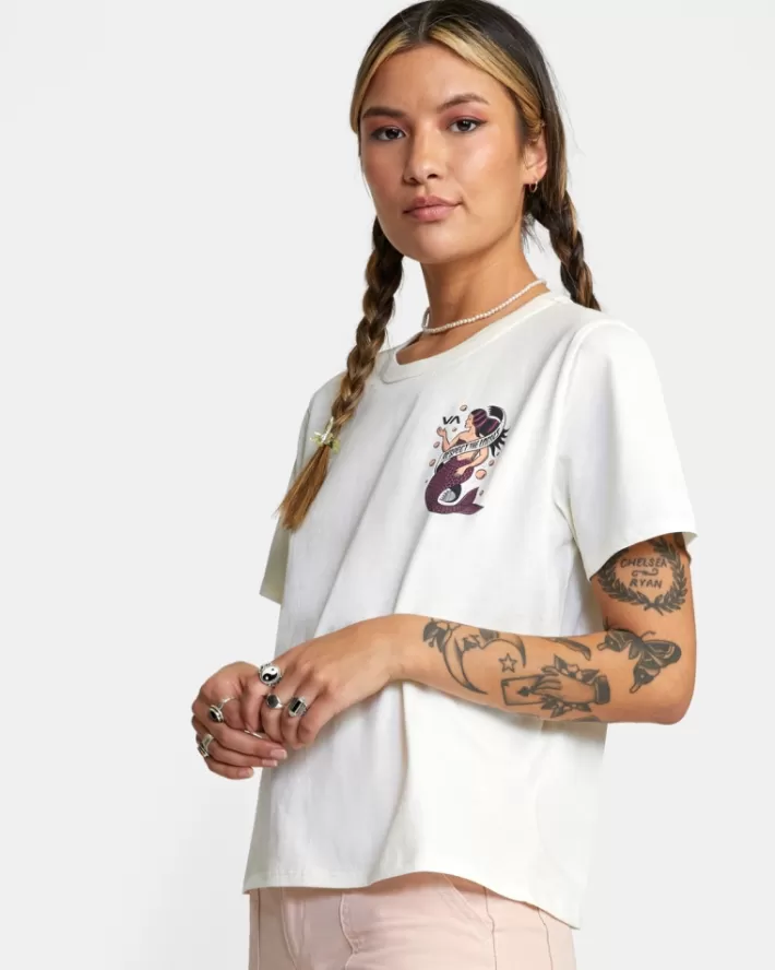 RVCA Camisetas Gráficas Save Our Souls Crop Tee Feminino | TDUJBK-895<MULHER Camisetas Gráficas