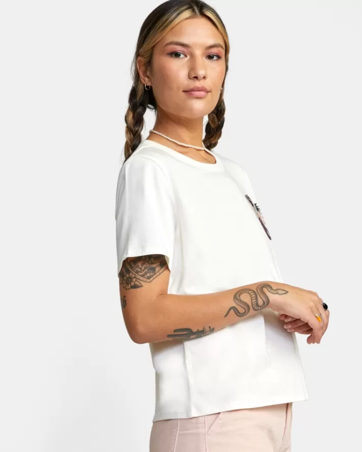 RVCA Camisetas Gráficas Save Our Souls Crop Tee Feminino | TDUJBK-895<MULHER Camisetas Gráficas