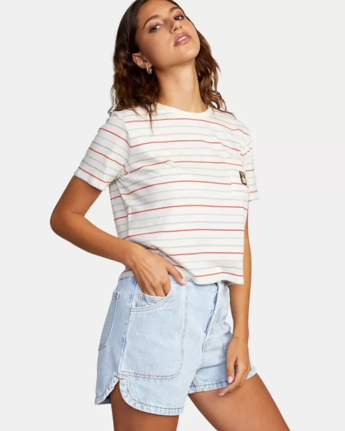 RVCA Camisetas Gráficas Shroom Pocket Tee Feminino | DXKTJI-503<MULHER Camisetas Gráficas