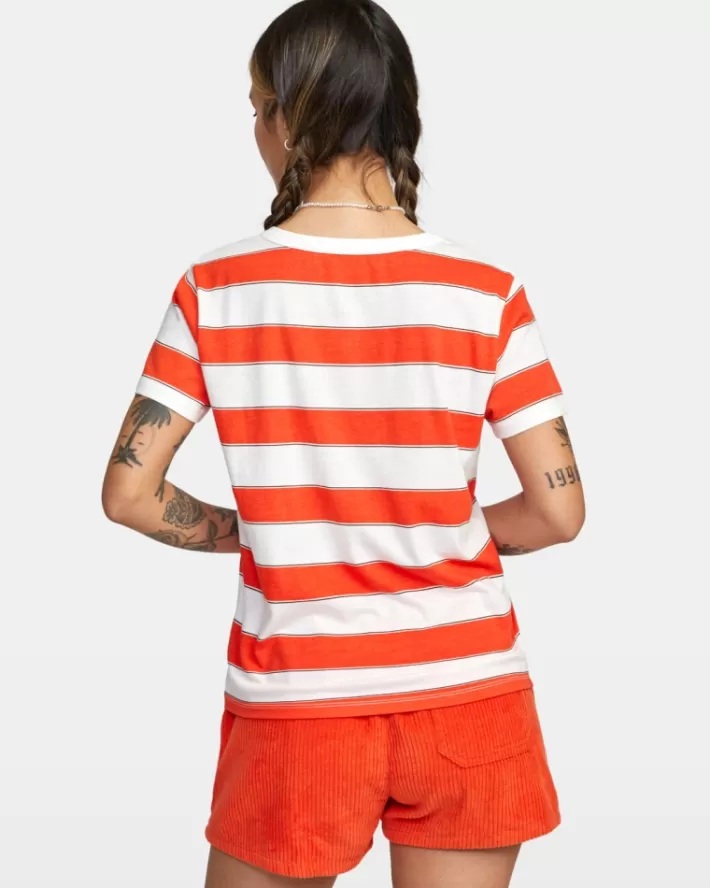 RVCA Camisetas Gráficas Stripe Slim Fit Tee Feminino | TLYFWU-962<MULHER Camisetas Gráficas