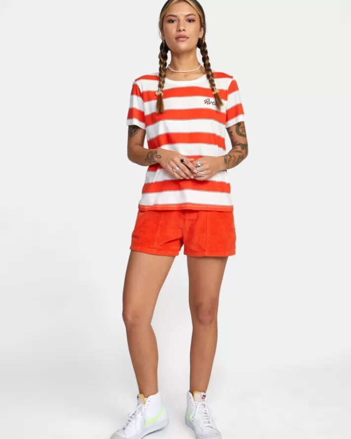 RVCA Camisetas Gráficas Stripe Slim Fit Tee Feminino | TLYFWU-962<MULHER Camisetas Gráficas