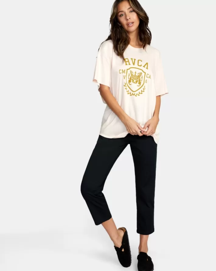 RVCA Camisetas Gráficas VA Shield Boyfriend Tee Feminino | SYTNDX-731<MULHER Camisetas Gráficas
