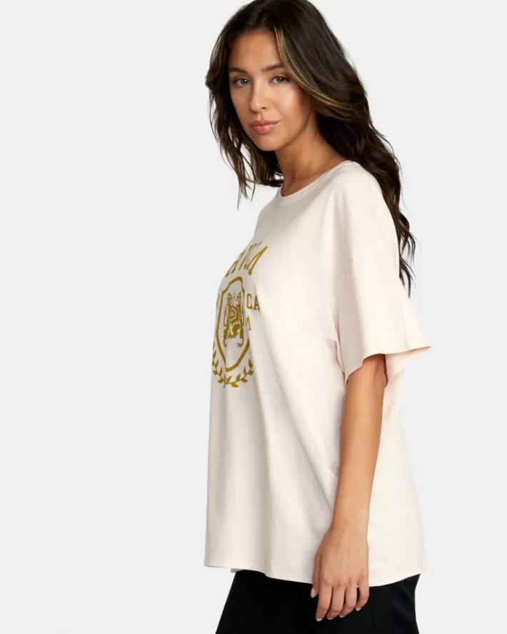 RVCA Camisetas Gráficas VA Shield Boyfriend Tee Feminino | SYTNDX-731<MULHER Camisetas Gráficas