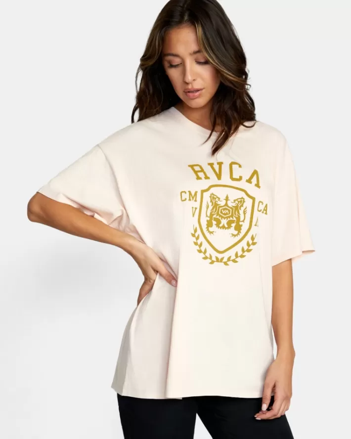 RVCA Camisetas Gráficas VA Shield Boyfriend Tee Feminino | SYTNDX-731<MULHER Camisetas Gráficas
