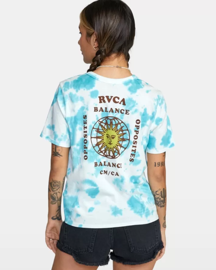 RVCA Camisetas Gráficas West Tie-Dye Crop Tee Feminino | YNOEKJ-724<MULHER Camisetas Gráficas