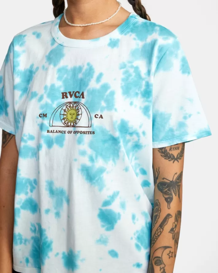 RVCA Camisetas Gráficas West Tie-Dye Crop Tee Feminino | YNOEKJ-724<MULHER Camisetas Gráficas