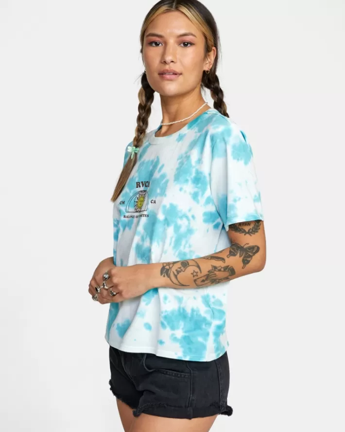 RVCA Camisetas Gráficas West Tie-Dye Crop Tee Feminino | YNOEKJ-724<MULHER Camisetas Gráficas