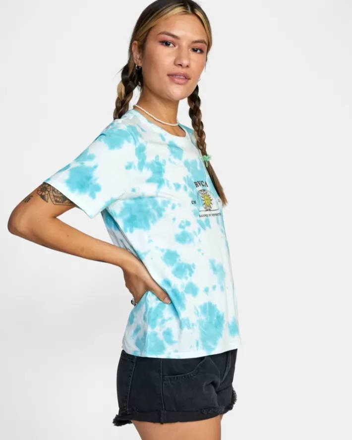 RVCA Camisetas Gráficas West Tie-Dye Crop Tee Feminino | YNOEKJ-724<MULHER Camisetas Gráficas