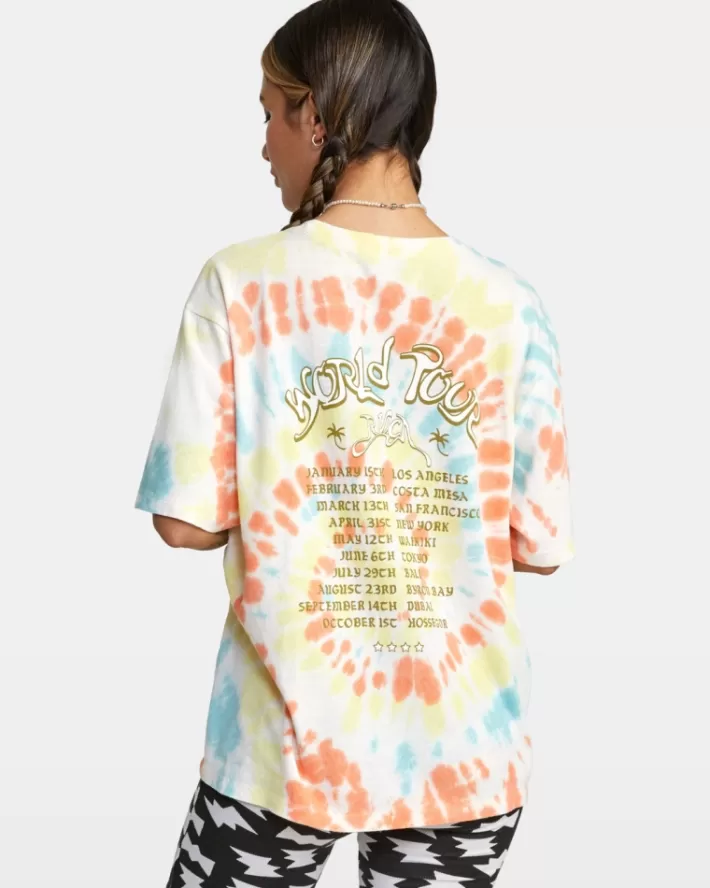 RVCA Camisetas Gráficas World Tour Oversized Tee Feminino | ZUTHVA-485<MULHER Camisetas Gráficas