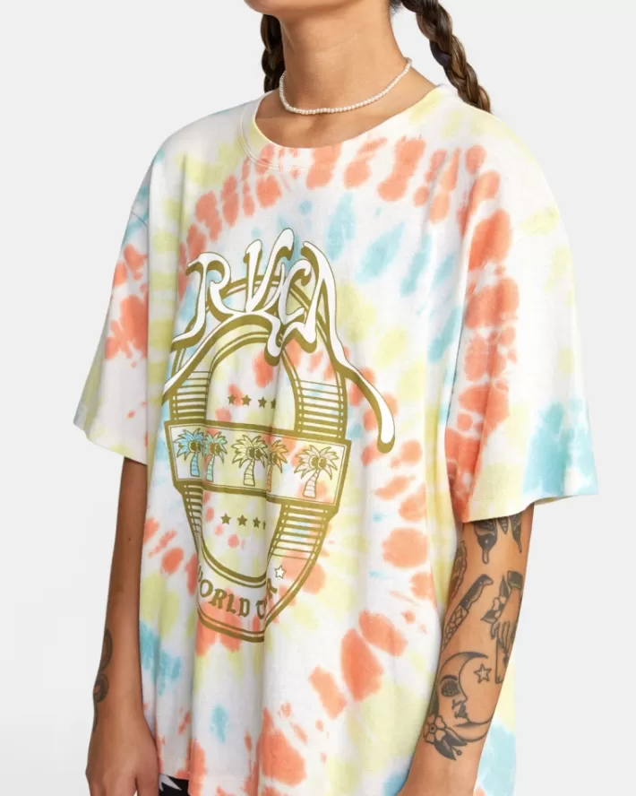 RVCA Camisetas Gráficas World Tour Oversized Tee Feminino | ZUTHVA-485<MULHER Camisetas Gráficas