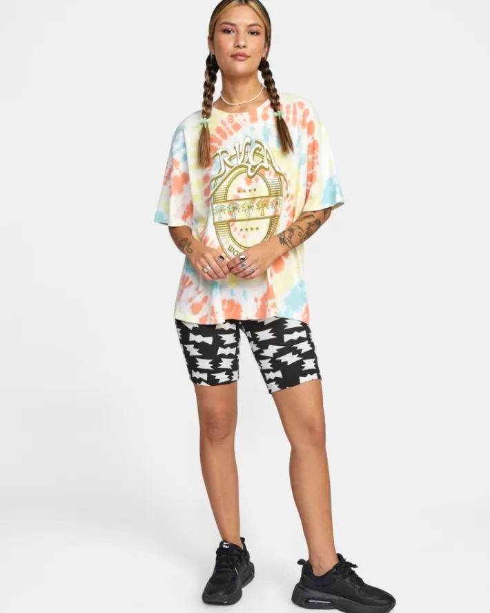 RVCA Camisetas Gráficas World Tour Oversized Tee Feminino | ZUTHVA-485<MULHER Camisetas Gráficas