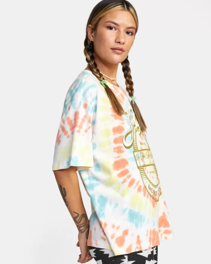 RVCA Camisetas Gráficas World Tour Oversized Tee Feminino | ZUTHVA-485<MULHER Camisetas Gráficas