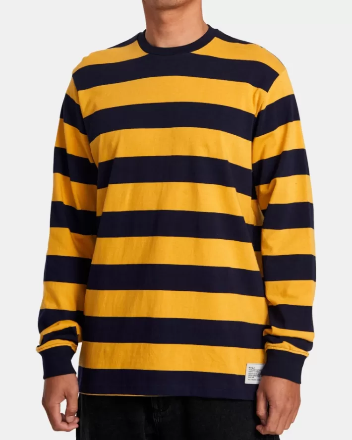 RVCA Camisetas Regata 16 Tons Stripe Long Sleeve Tee Masculino | BMJVOD-140< Camisetas Regata