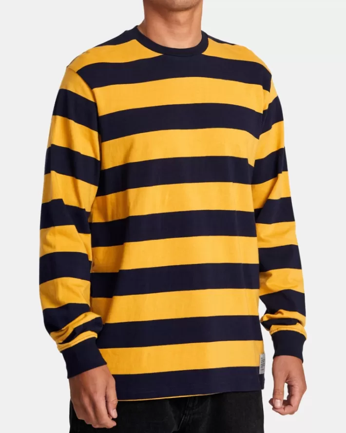 RVCA Camisetas Regata 16 Tons Stripe Long Sleeve Tee Masculino | BMJVOD-140< Camisetas Regata