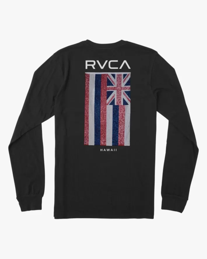 RVCA Camisetas Regata Hawaii Defer Flag Long Sleeve Tee Masculino | MYFKXP-370< Camisetas Regata
