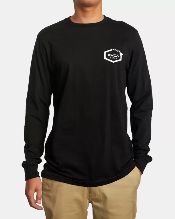 RVCA Camisetas Regata Hawaii Defer Flag Long Sleeve Tee Masculino | MYFKXP-370< Camisetas Regata