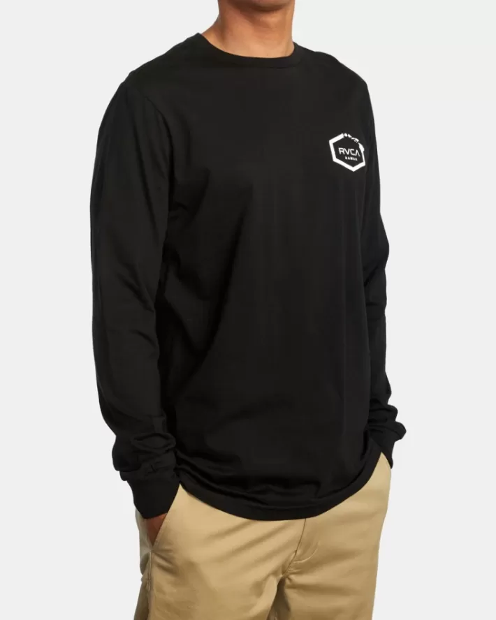 RVCA Camisetas Regata Hawaii Defer Flag Long Sleeve Tee Masculino | MYFKXP-370< Camisetas Regata