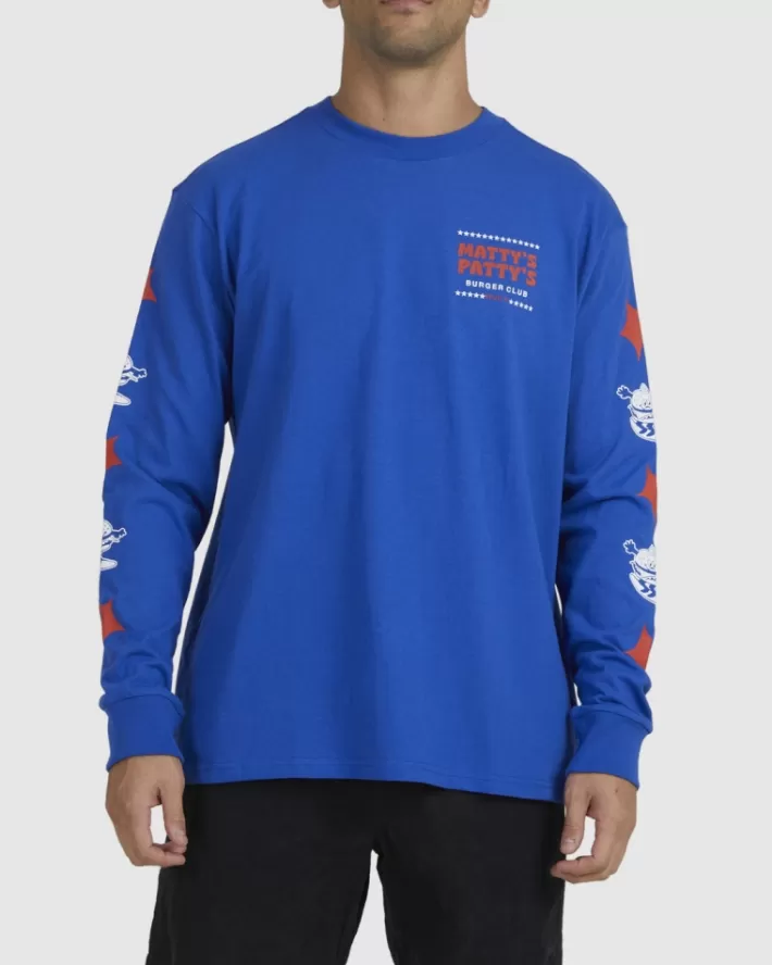 RVCA Camisetas Regata Matty's Patty's Burger Club Long Sleeve Tee Masculino | NHTUOW-210< Camisetas Regata