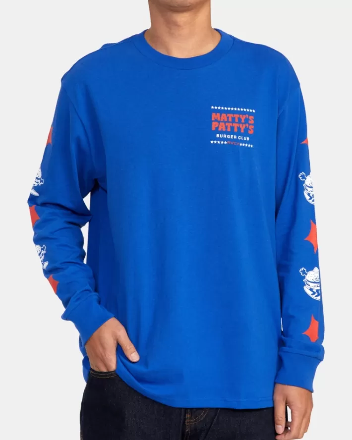 RVCA Camisetas Regata Matty's Patty's Burger Club Long Sleeve Tee Masculino | NHTUOW-210< Camisetas Regata