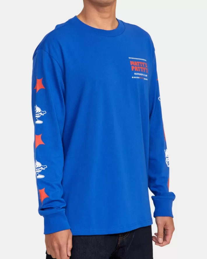 RVCA Camisetas Regata Matty's Patty's Burger Club Long Sleeve Tee Masculino | NHTUOW-210< Camisetas Regata