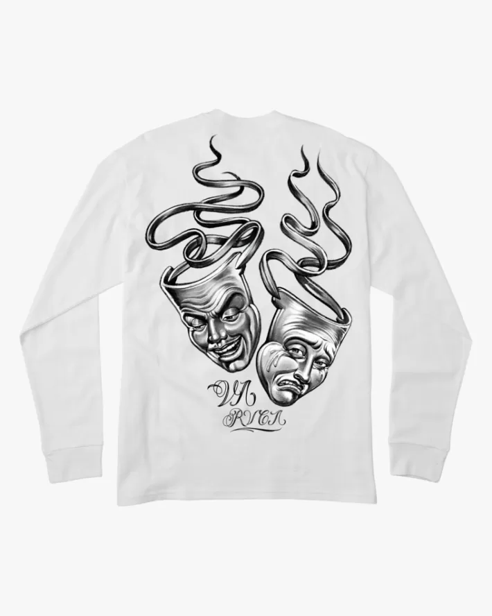 RVCA Camisetas Regata Mister Cartoon Laugh Now Long Sleeve Tee Masculino | MPOTER-258< Camisetas Regata