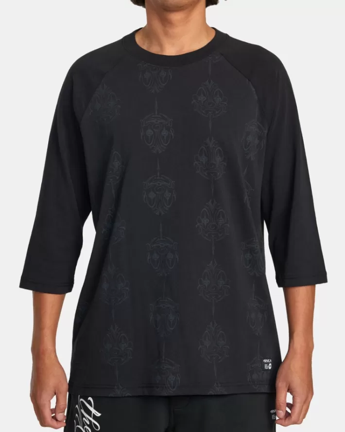 RVCA Camisetas Regata Mister Cartoon Smile Now Baseball Tee Masculino | CSXZTQ-714< Camisetas Regata