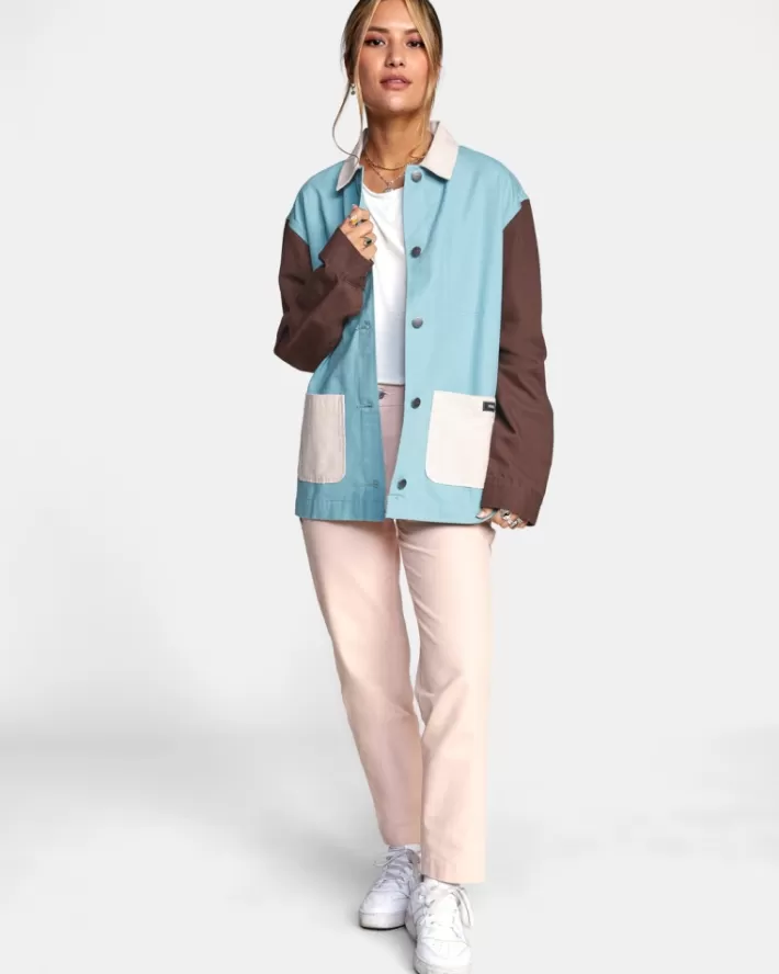 RVCA Casaco Chorelist Oversized Feminino | ZAEHTU-915<MULHER Casaco