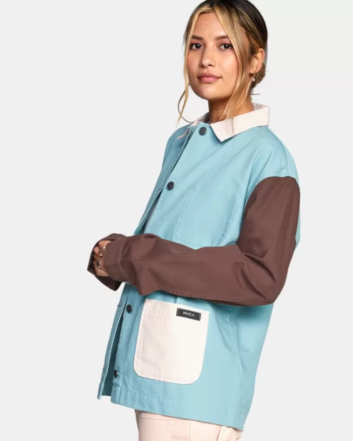 RVCA Casaco Chorelist Oversized Feminino | ZAEHTU-915<MULHER Casaco