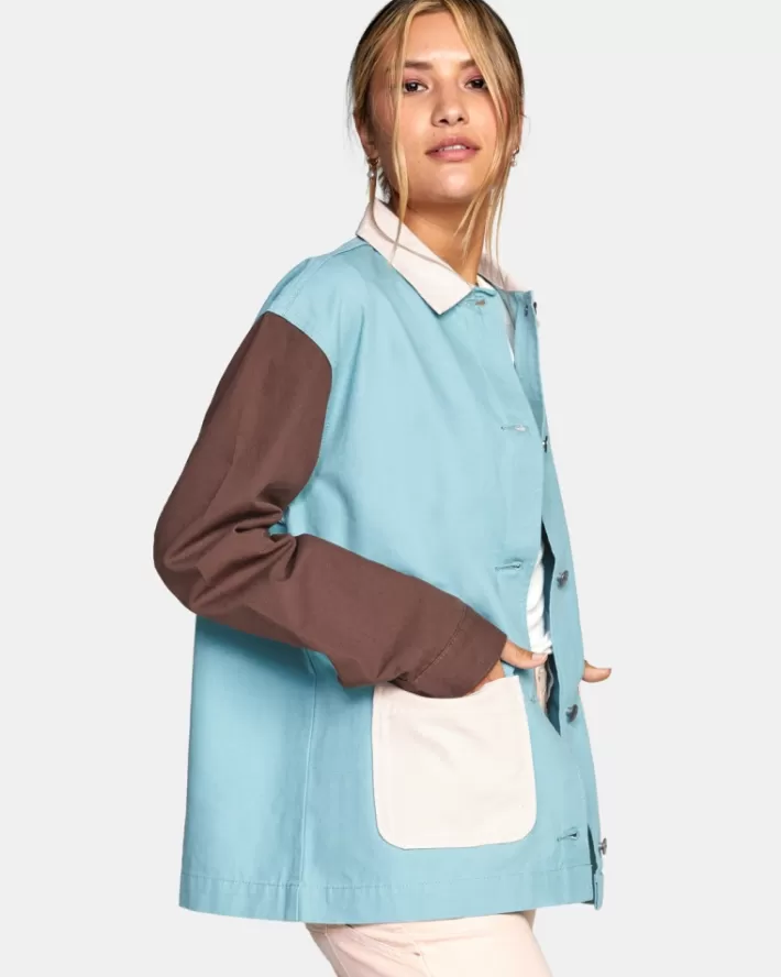 RVCA Casaco Chorelist Oversized Feminino | ZAEHTU-915<MULHER Casaco