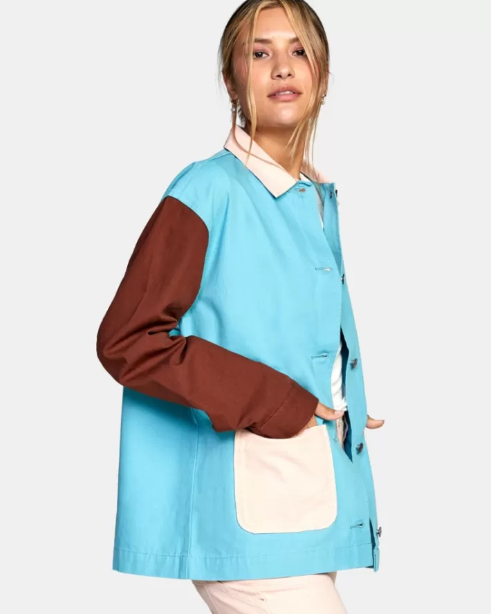 RVCA Casaco Chorelist Oversized Feminino | ZAEHTU-915<MULHER Casaco