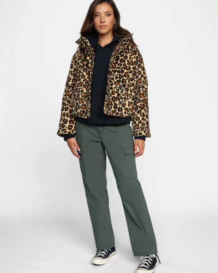 RVCA Casaco Eezeh corduroy Puffer JACKET Feminino | AFBPWO-043<MULHER Casaco