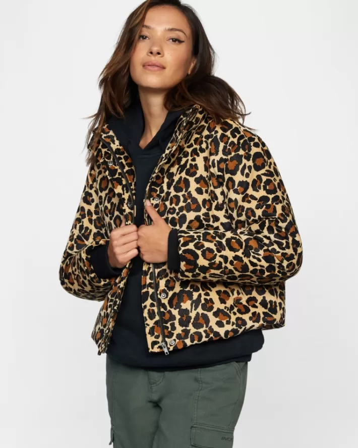 RVCA Casaco Eezeh corduroy Puffer JACKET Feminino | AFBPWO-043<MULHER Casaco