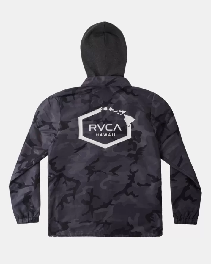 RVCA Casaco Island Hex Encapuzado Coaches Masculino | MWUNEI-963< Casaco