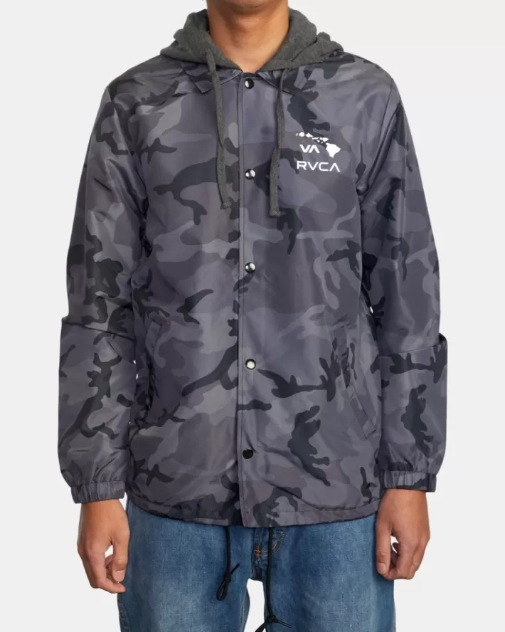 RVCA Casaco Island Hex Encapuzado Coaches Masculino | MWUNEI-963< Casaco