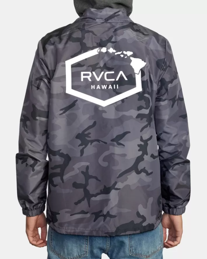 RVCA Casaco Island Hex Encapuzado Coaches Masculino | MWUNEI-963< Casaco