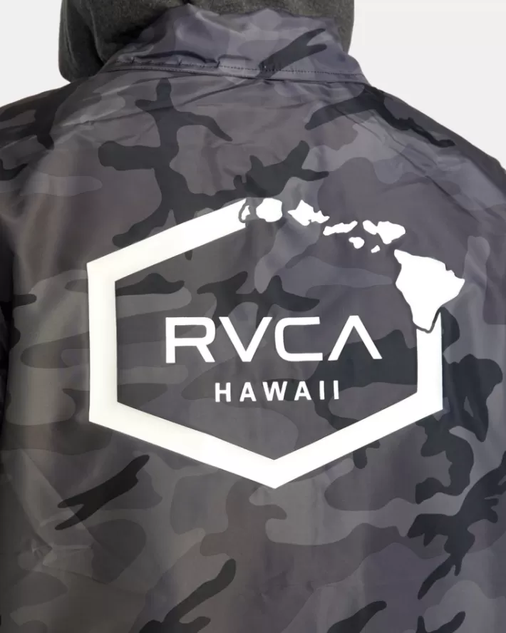 RVCA Casaco Island Hex Encapuzado Coaches Masculino | MWUNEI-963< Casaco