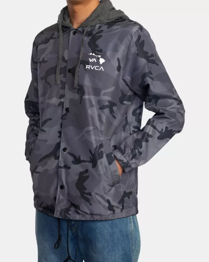RVCA Casaco Island Hex Encapuzado Coaches Masculino | MWUNEI-963< Casaco