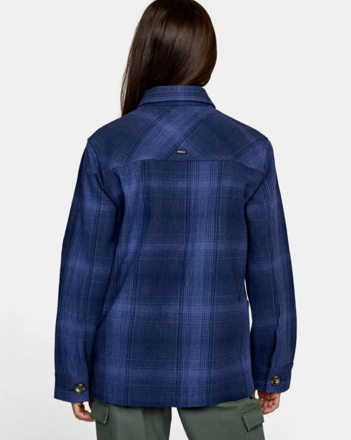 RVCA Casaco New World Button-Down Flannel Feminino | SYDAJB-253<MULHER Casaco