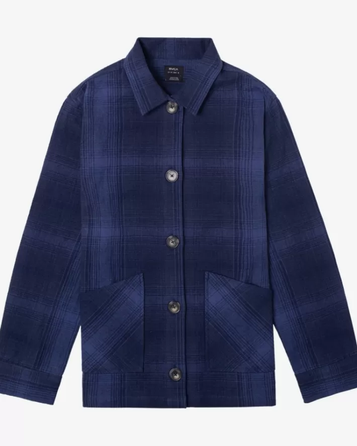 RVCA Casaco New World Button-Down Flannel Feminino | SYDAJB-253<MULHER Casaco