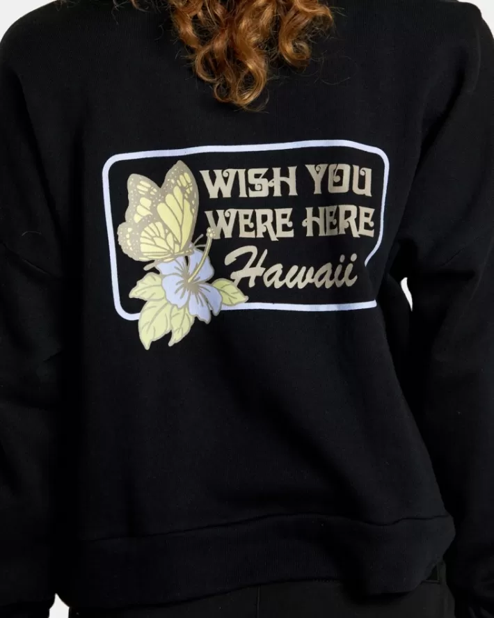 RVCA Loungewear Hi Wish You Were Here Crewneck Feminino | CQKYHZ-143<MULHER Loungewear